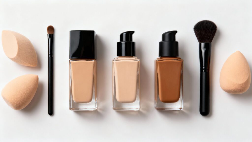 Different foundation finishes matte dewy and satin