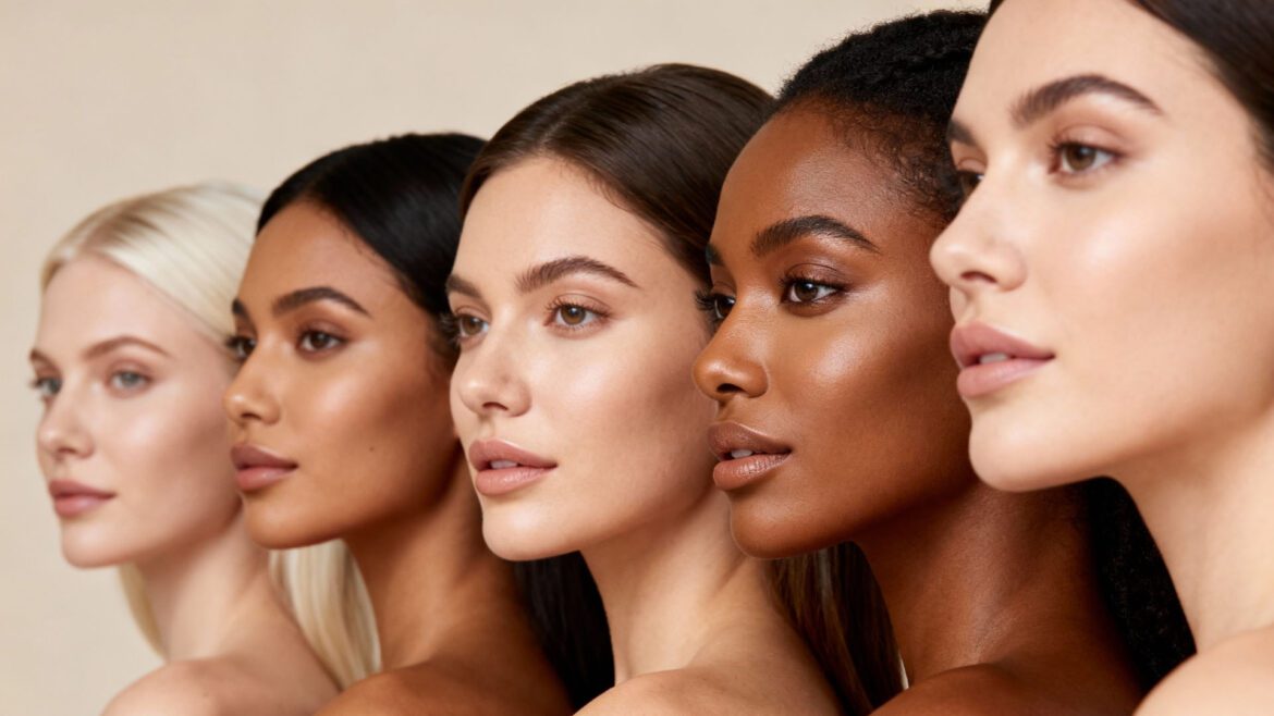 Makeup foundation perfectly matching different skin tones