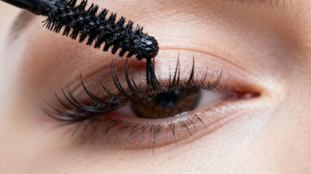 Mascara application for beginner makeup