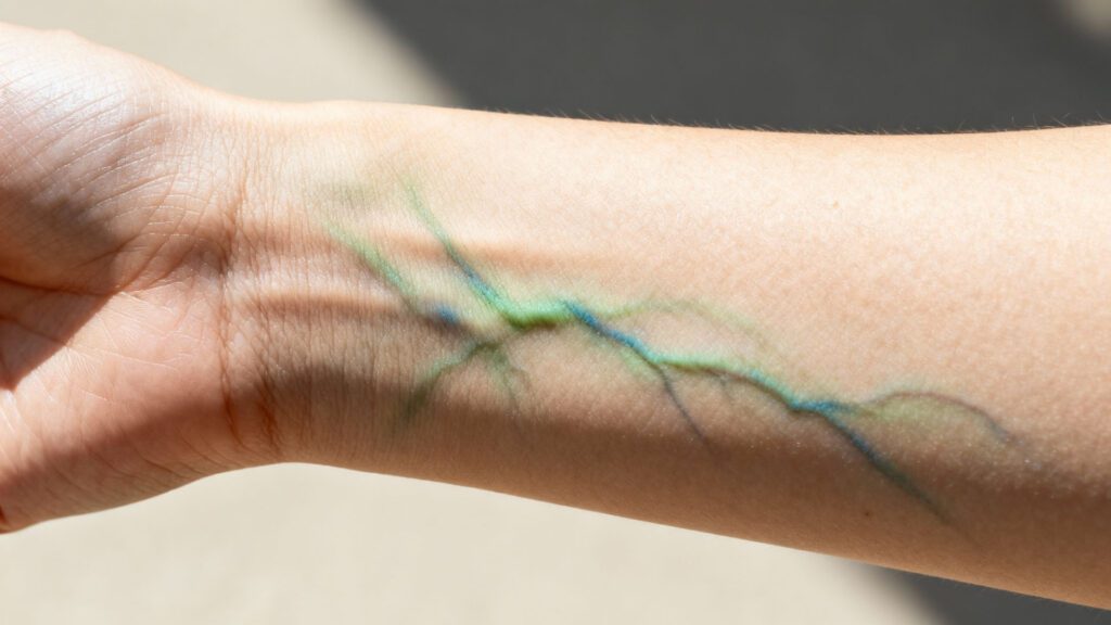 Vein test method to identify warm cool or neutral undertone