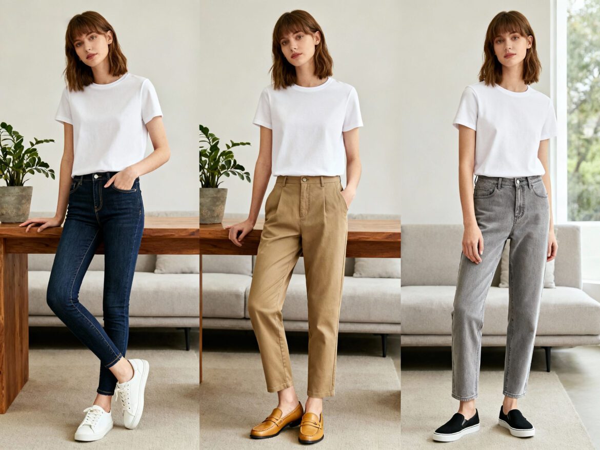 How to build outfits around basic t-shirts