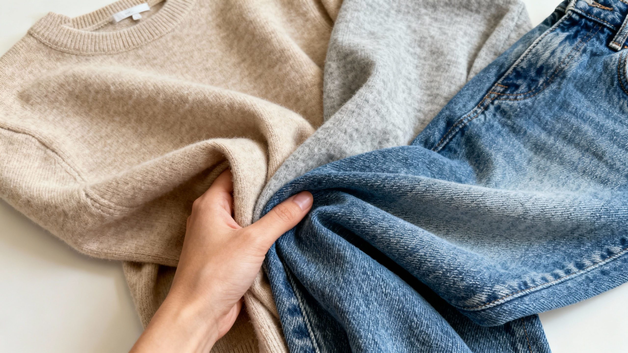 Close-up of quality casual fabrics