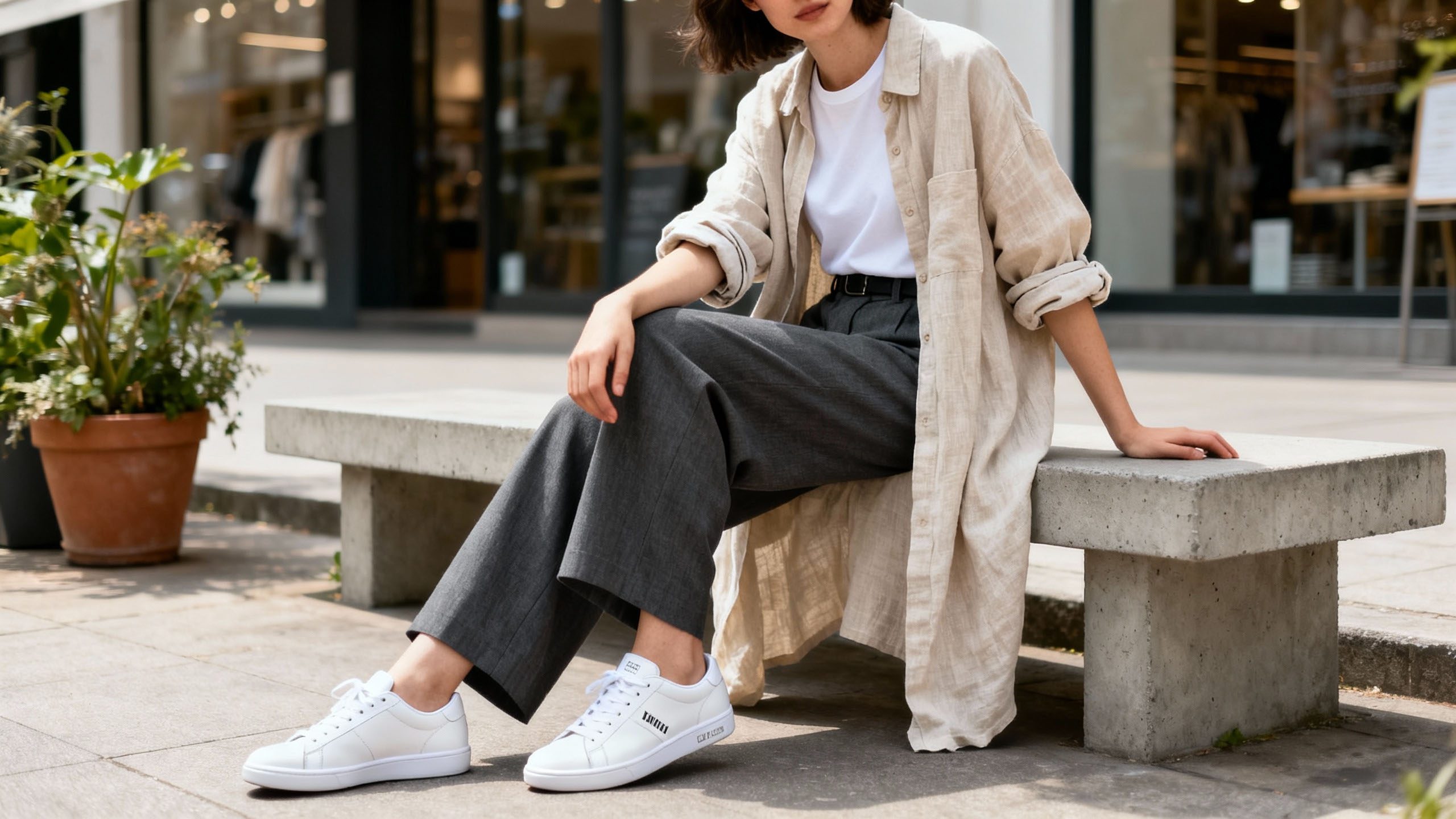 Casual Outfit Layering Example Casual outfit with simple layering for everyday style