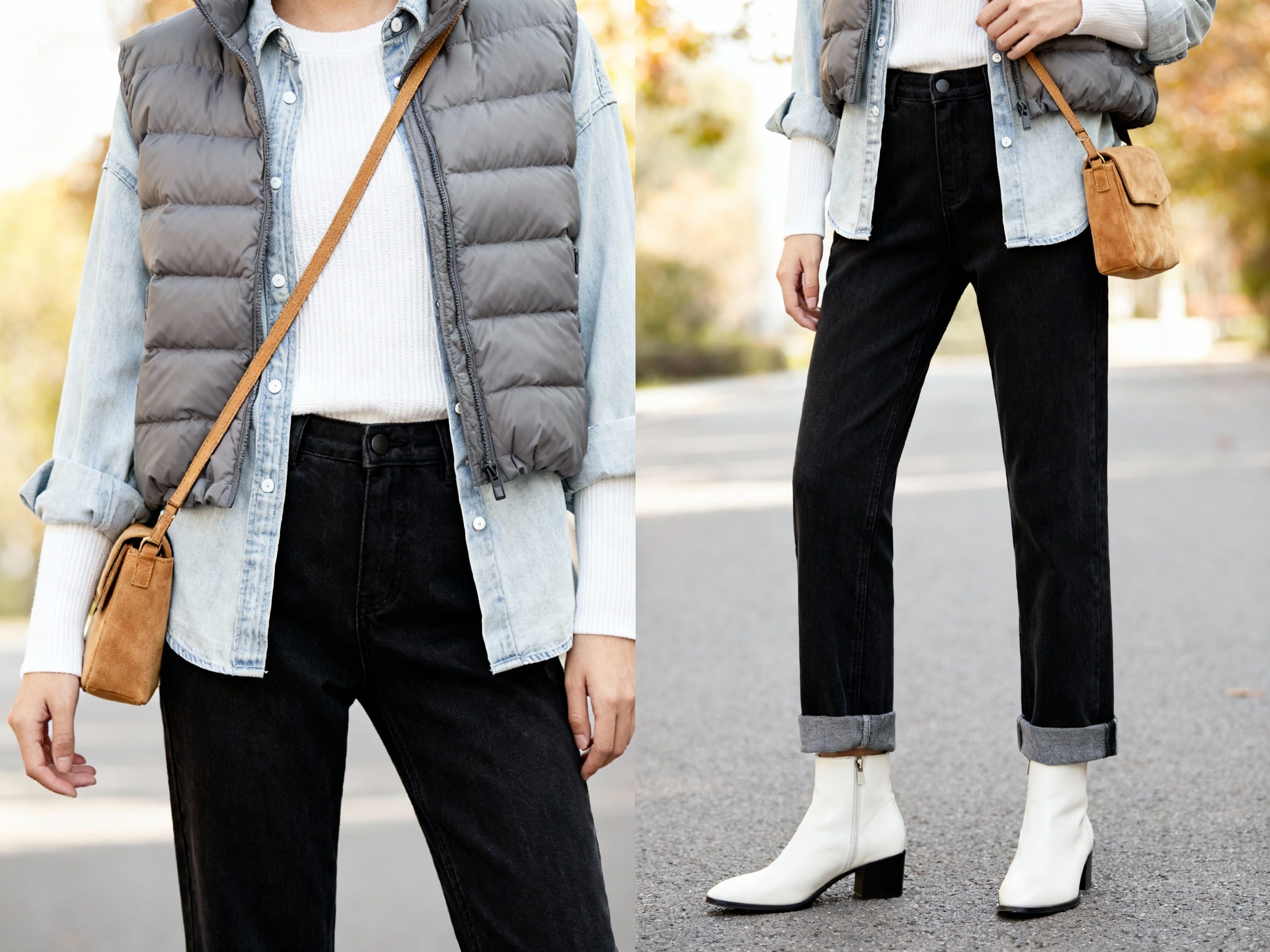 Layered outfit for changing weather