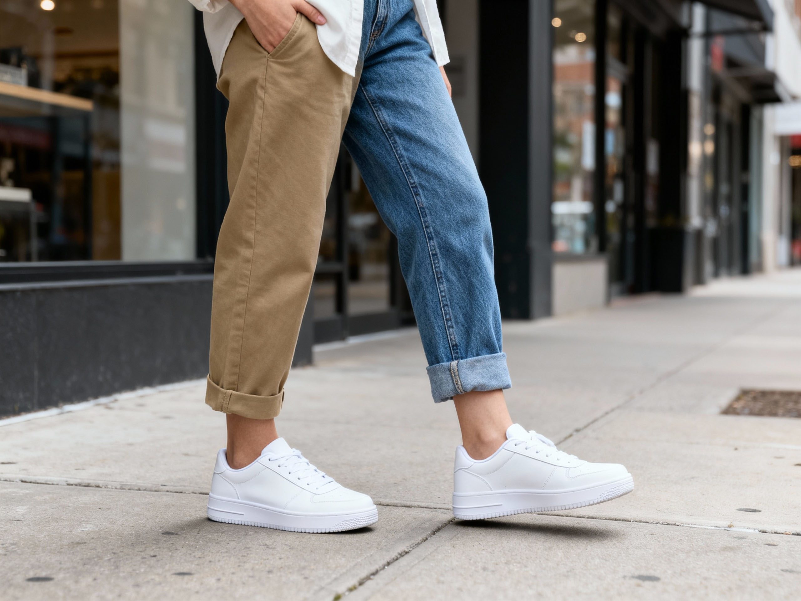 Clean Minimal Sneakers Clean minimal sneakers styled with casual outfits