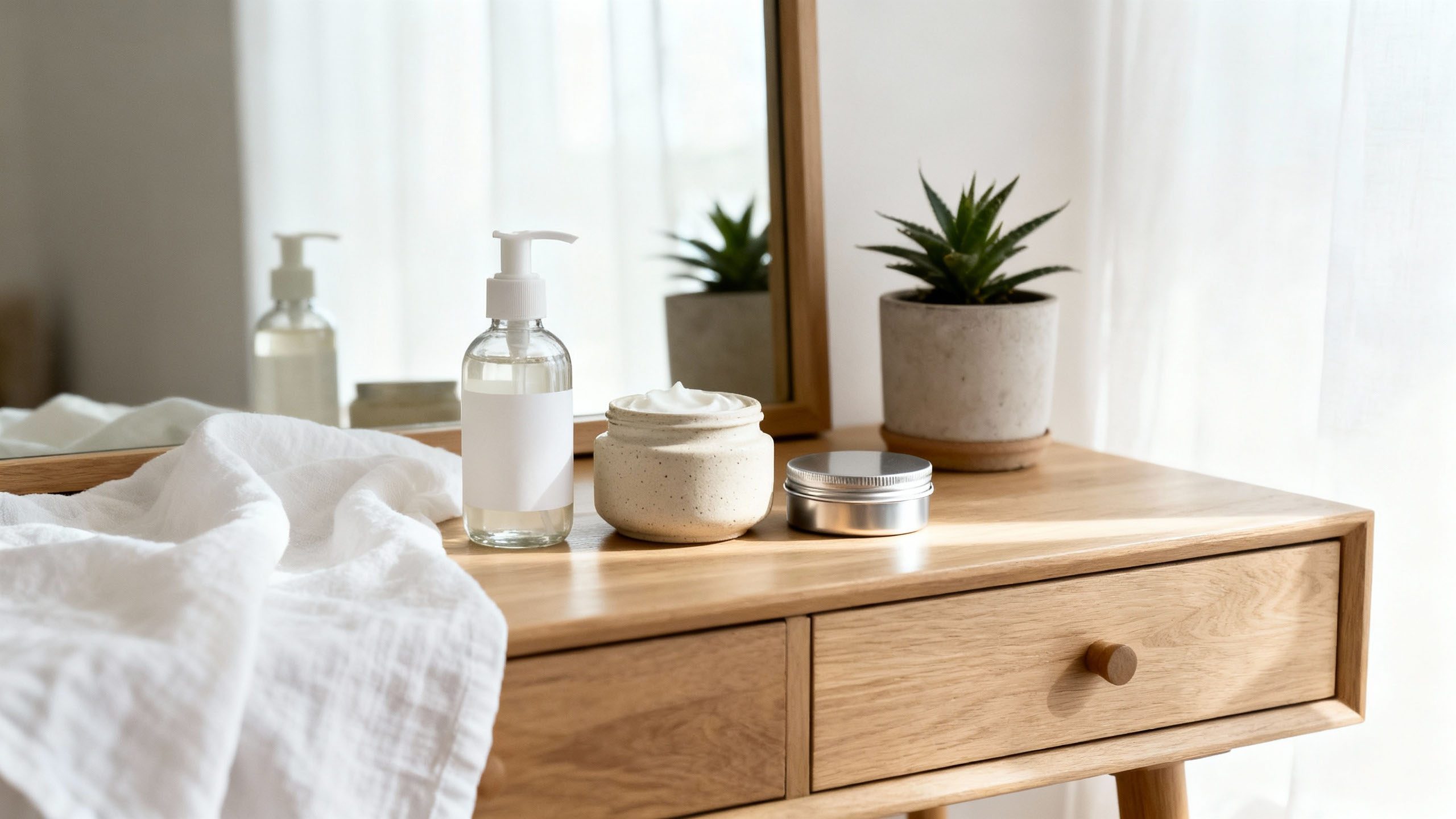 Consistent gentle skincare routine for natural beauty