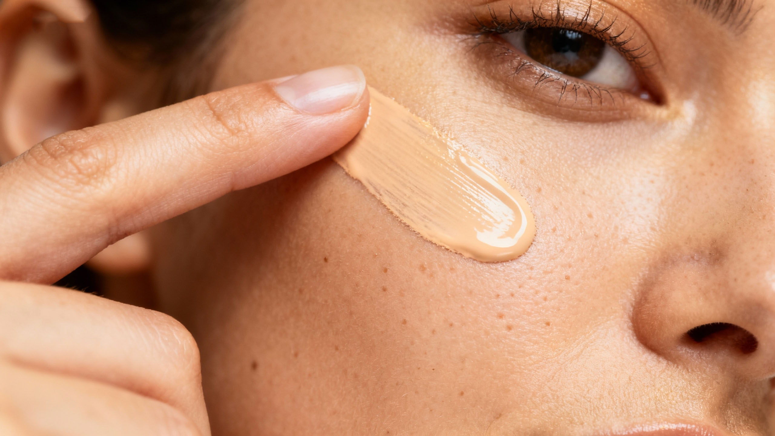 Applying foundation using fingers