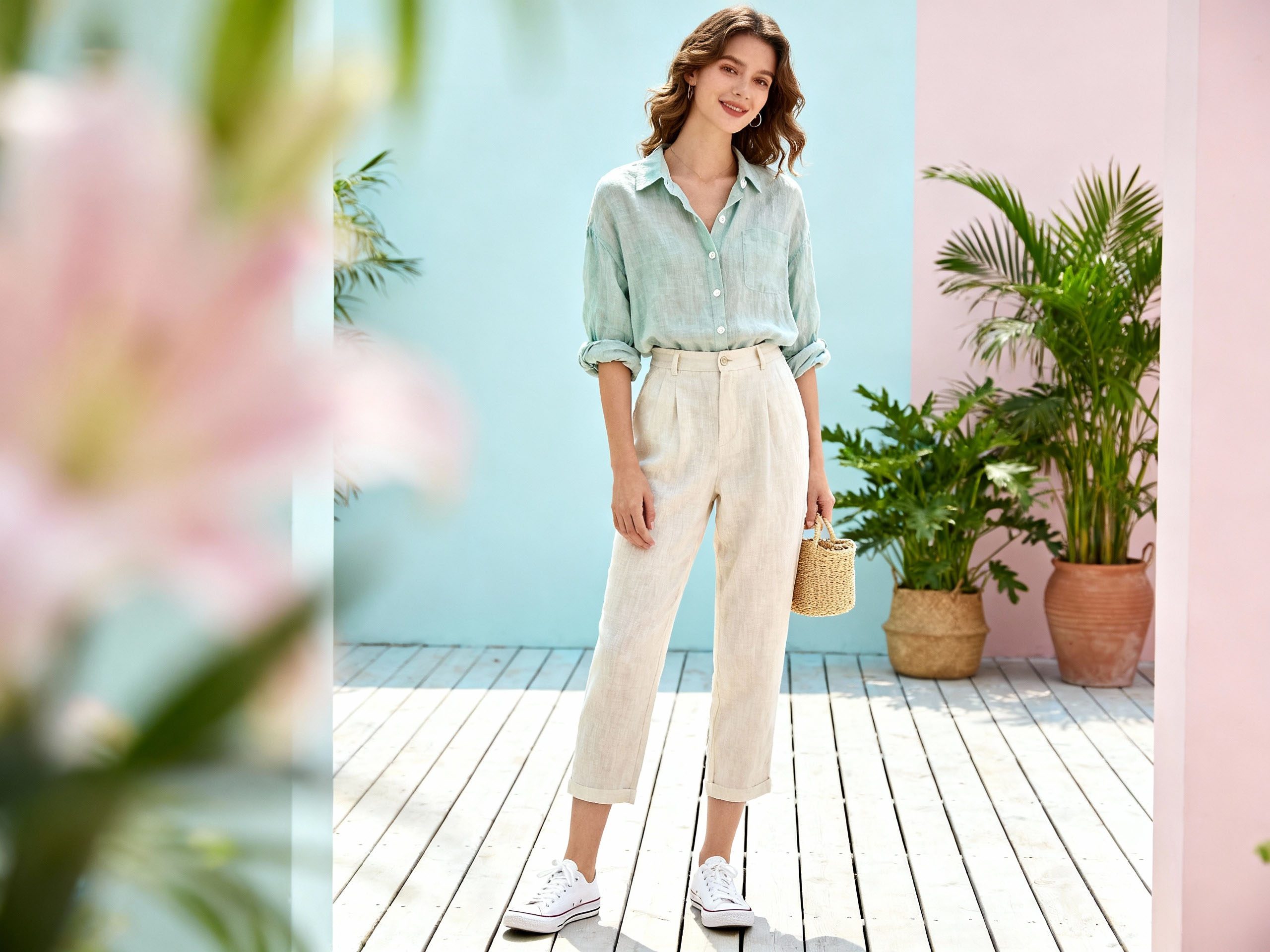 Well-fitted lightweight summer outfit