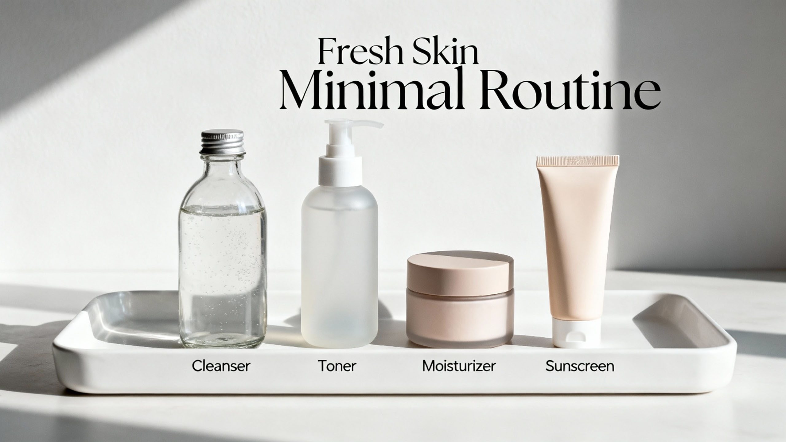 Minimal skincare products for keeping skin fresh and natural