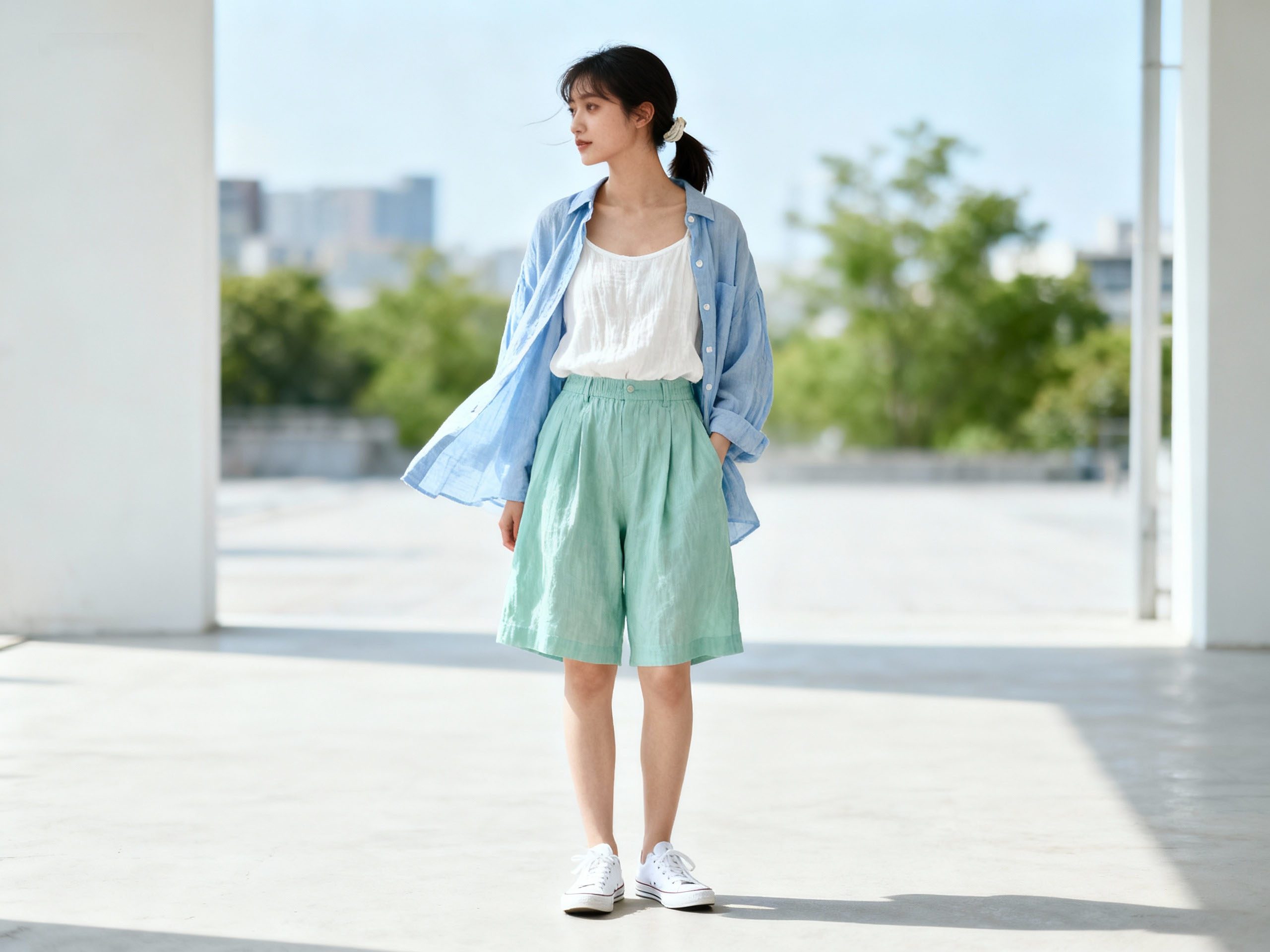 Minimal layering for heat wave outfits