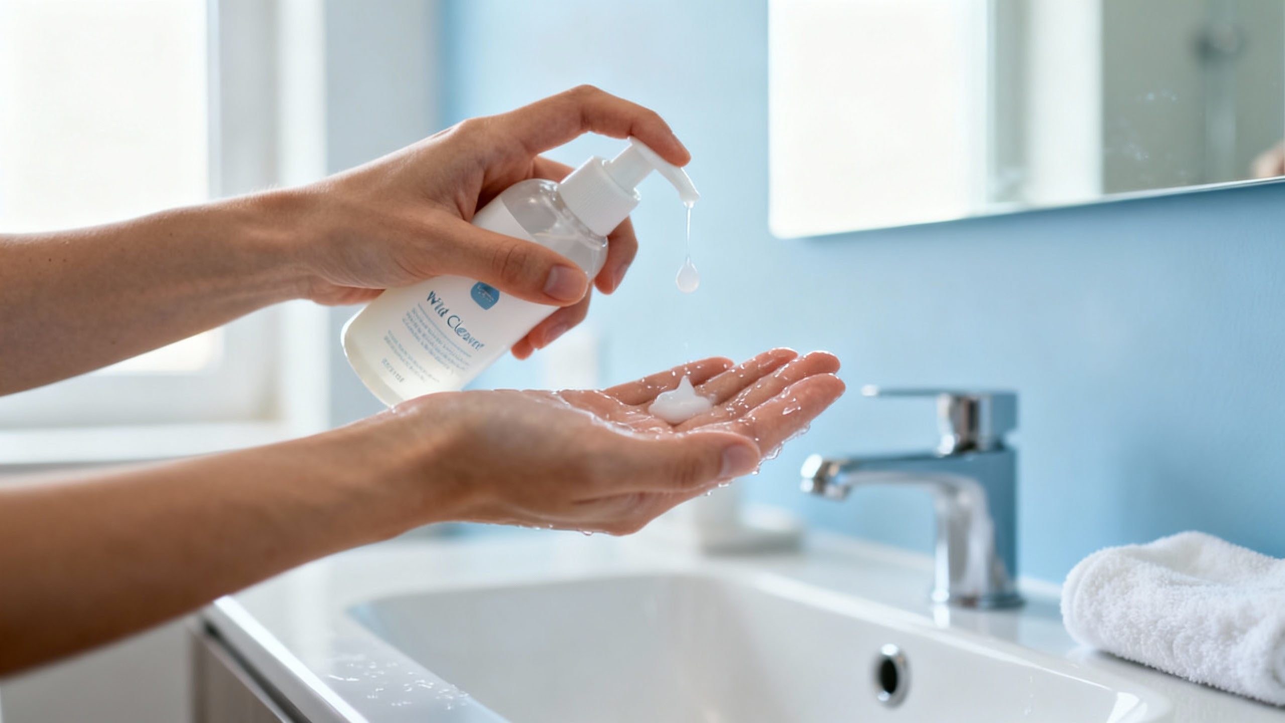 Morning gentle cleansing for fresh natural skin