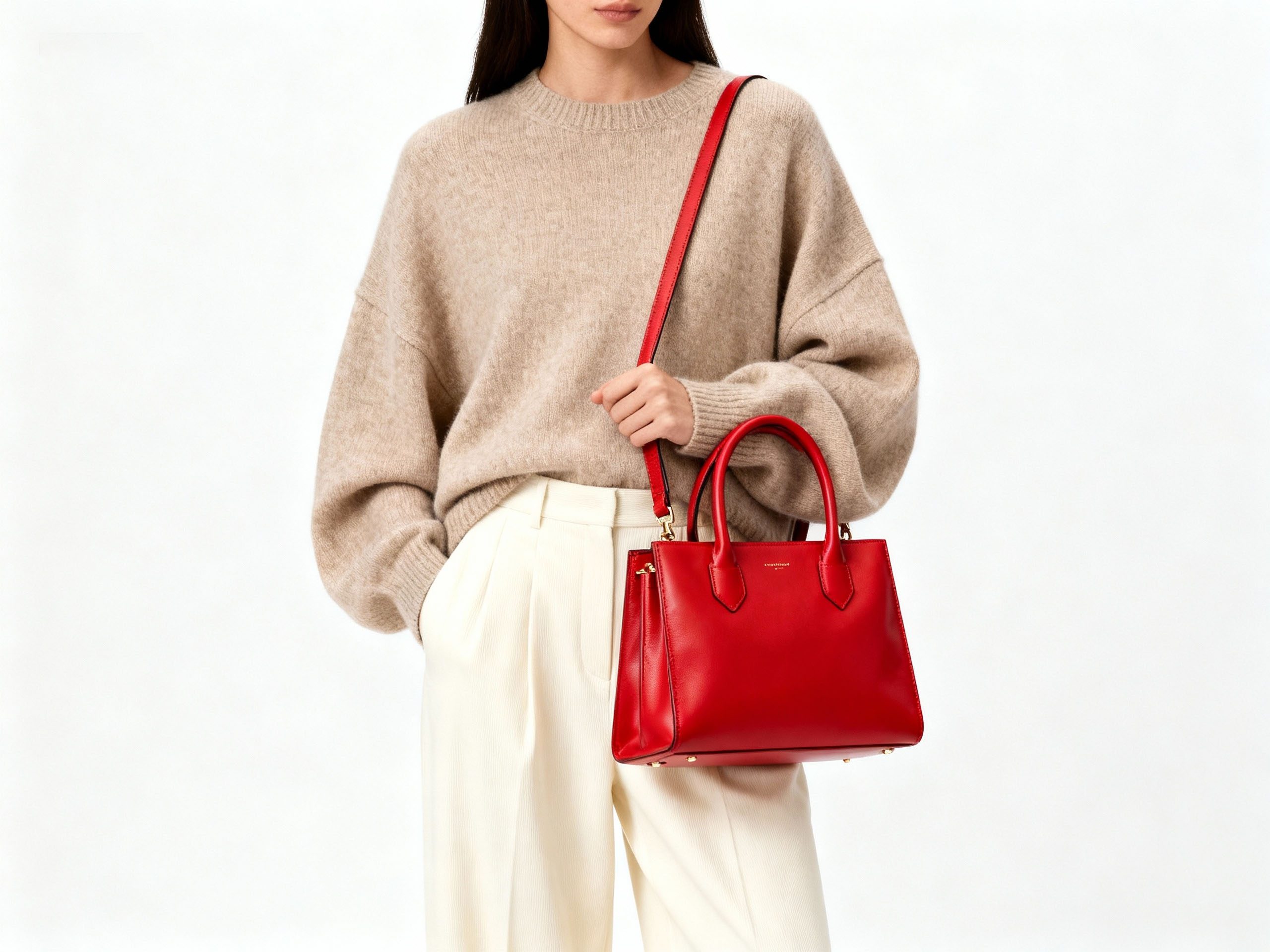 Neutrals combined with a statement color outfit