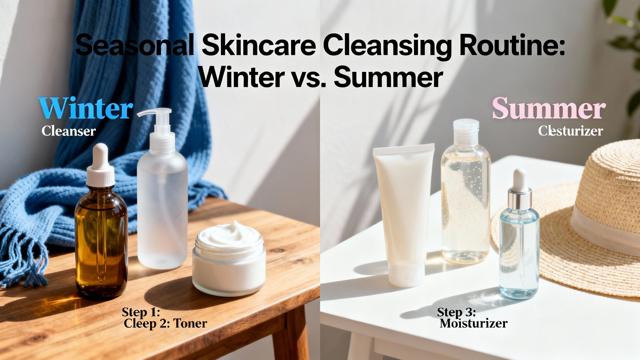 Seasonal Cleansing Adjustment Adjusting cleansing routine based on seasonal skin needs