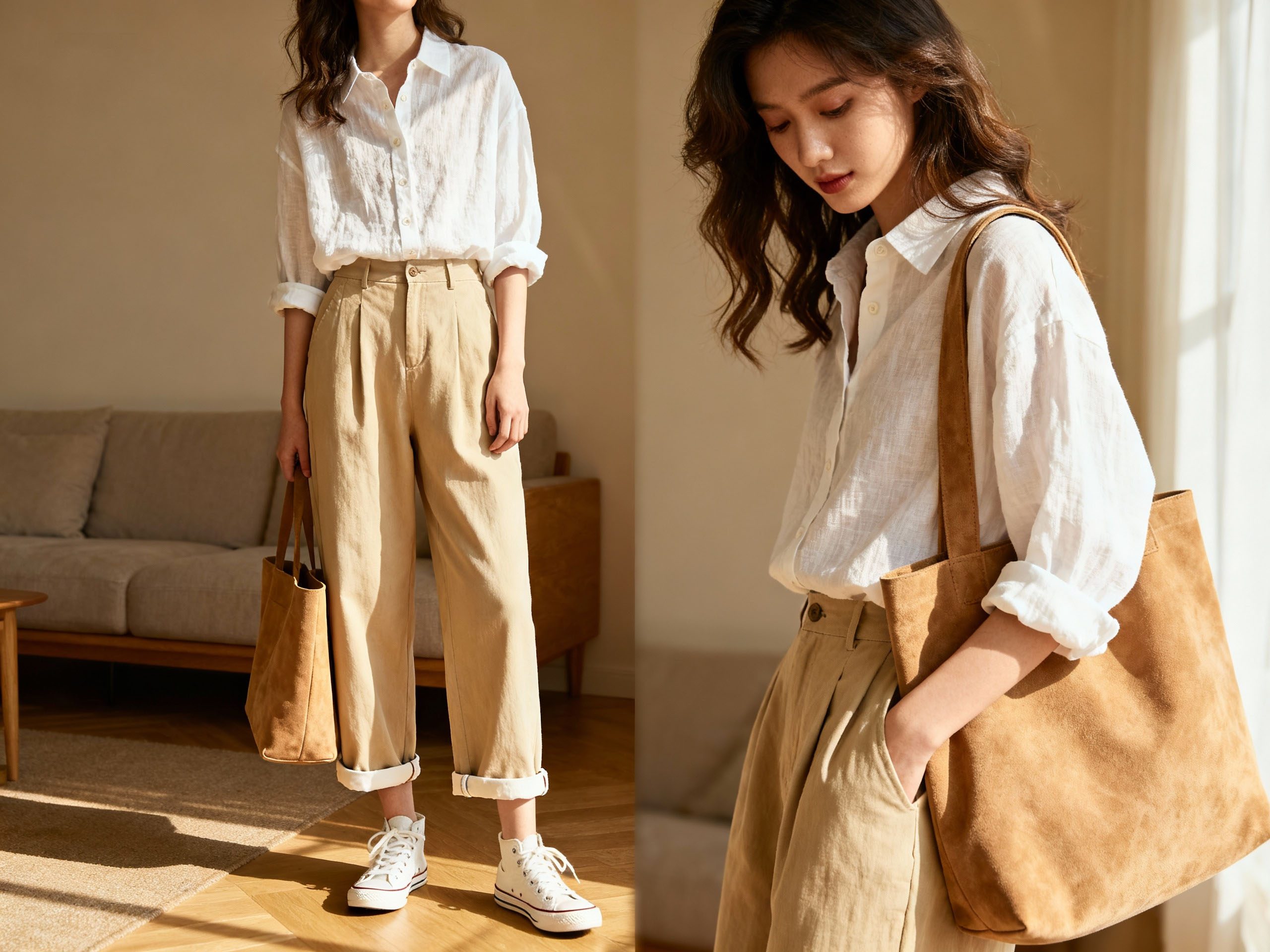 Comfortable seasonal outfit styling