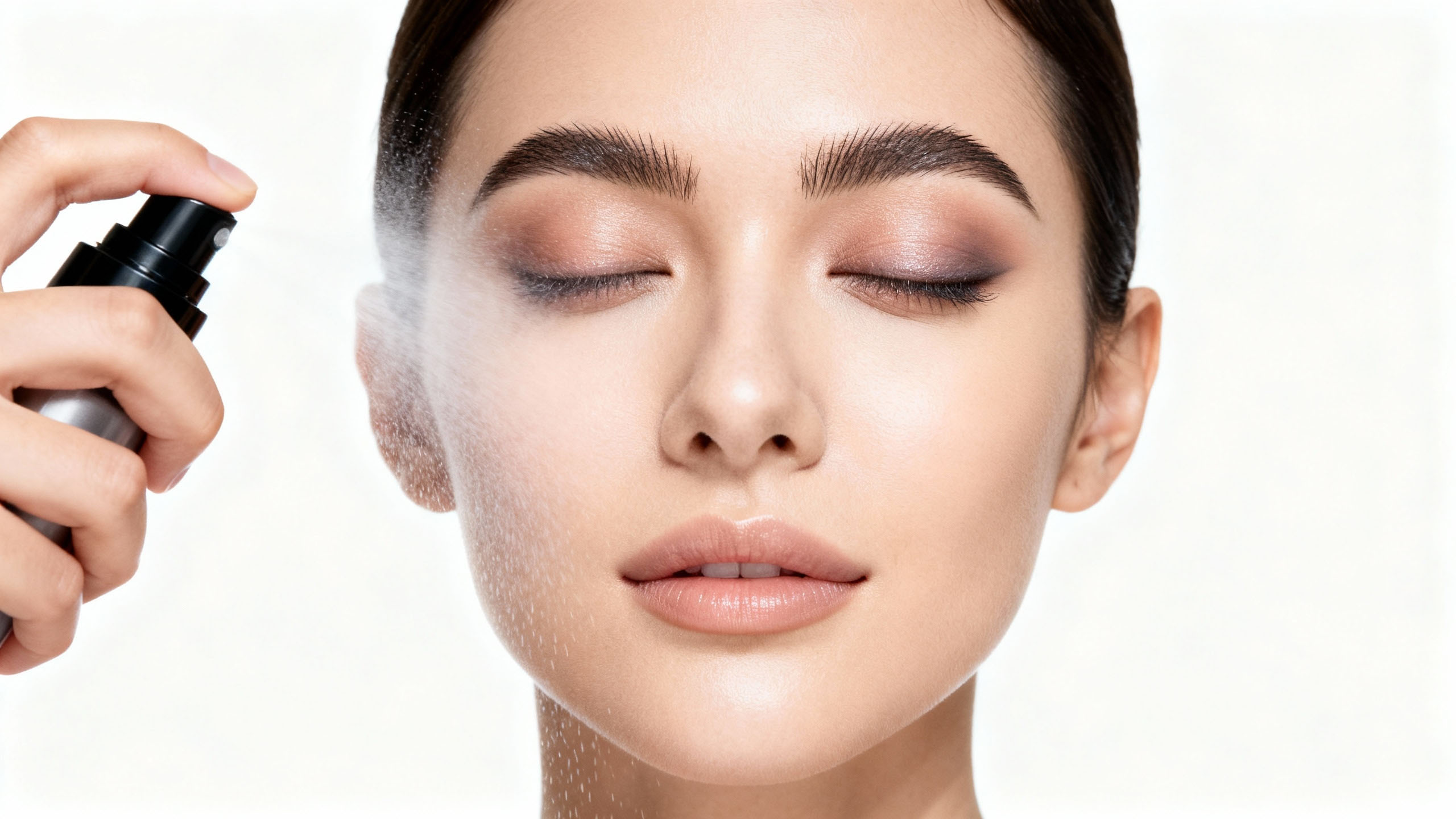 Using setting spray to lock foundation all day