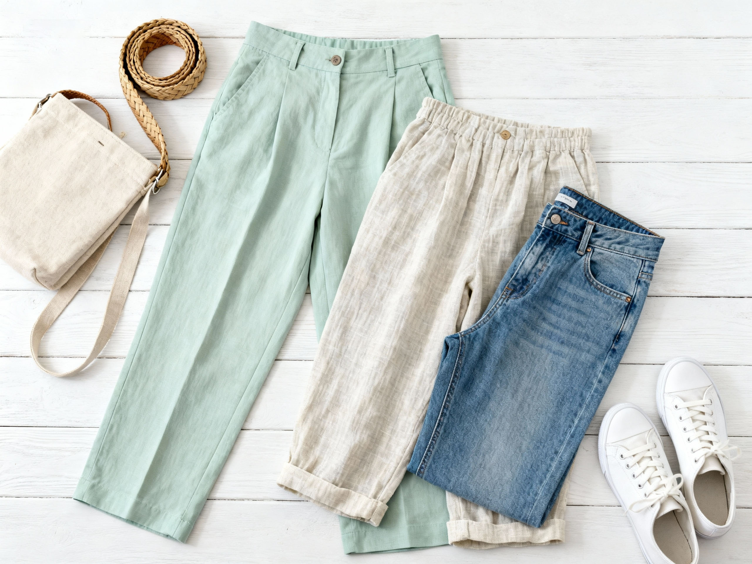 Mid-weight trousers suitable for spring outfits