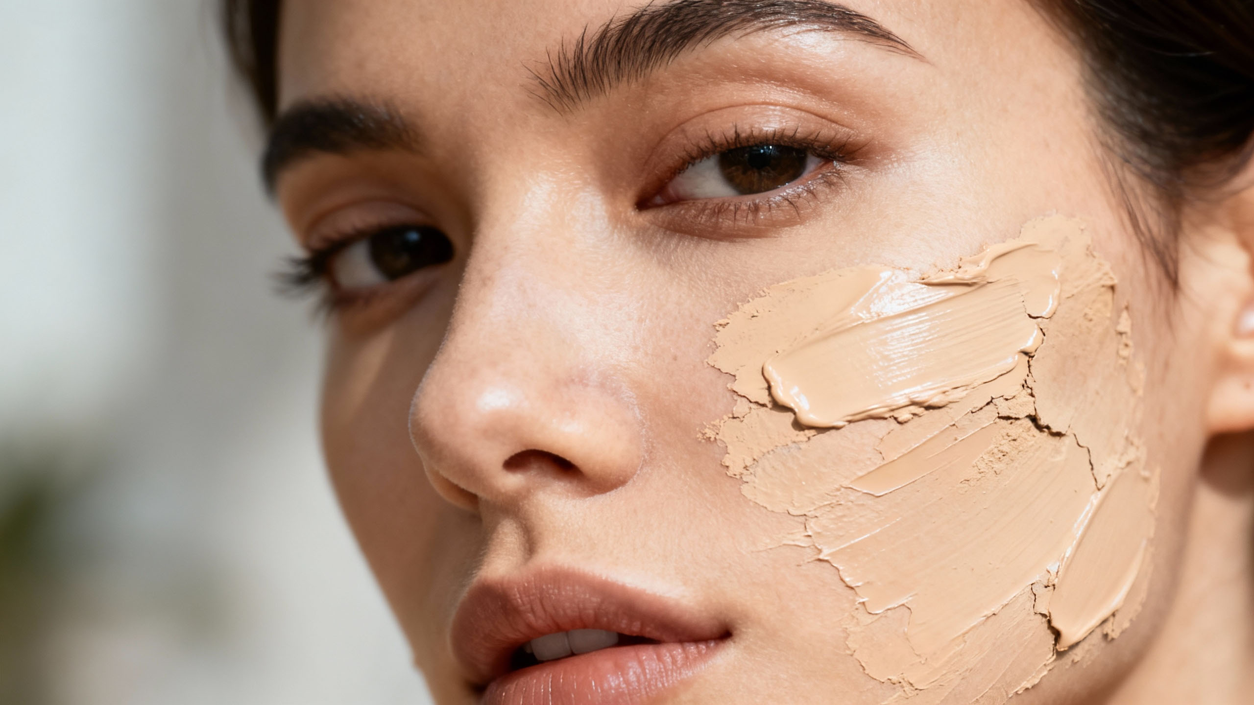 Applying too much foundation causing cakey makeup