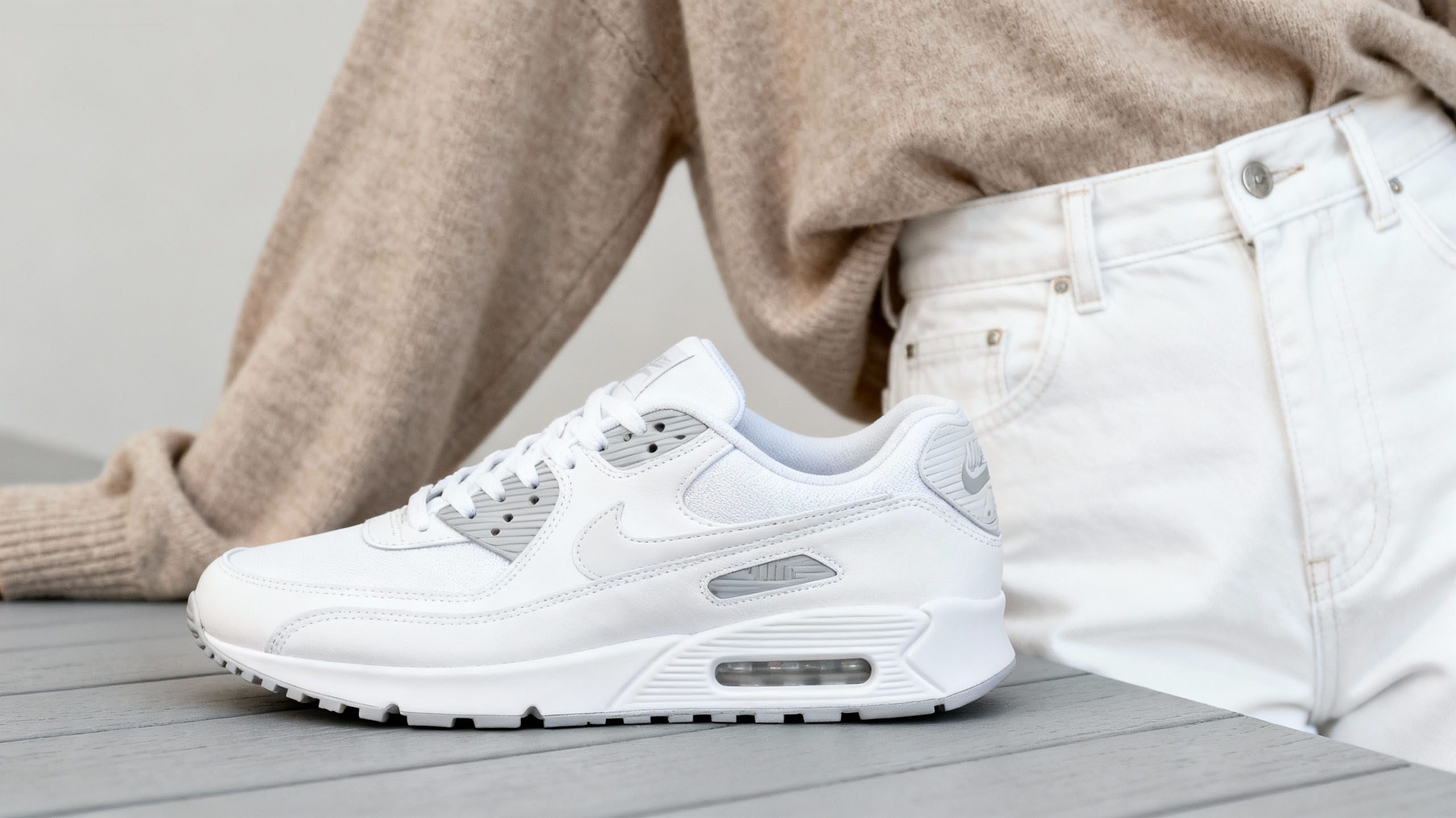 Clean casual shoes upgrading a simple outfit