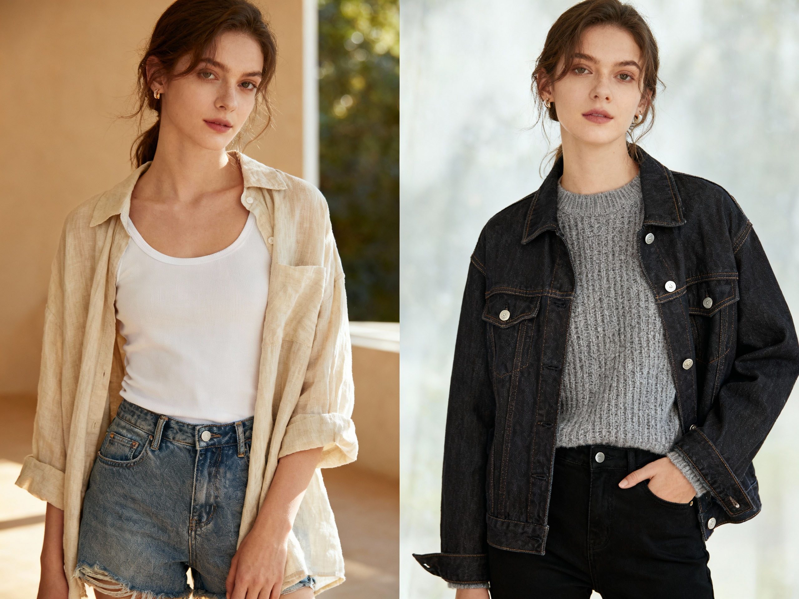 Outfits adjusted to temperature changes