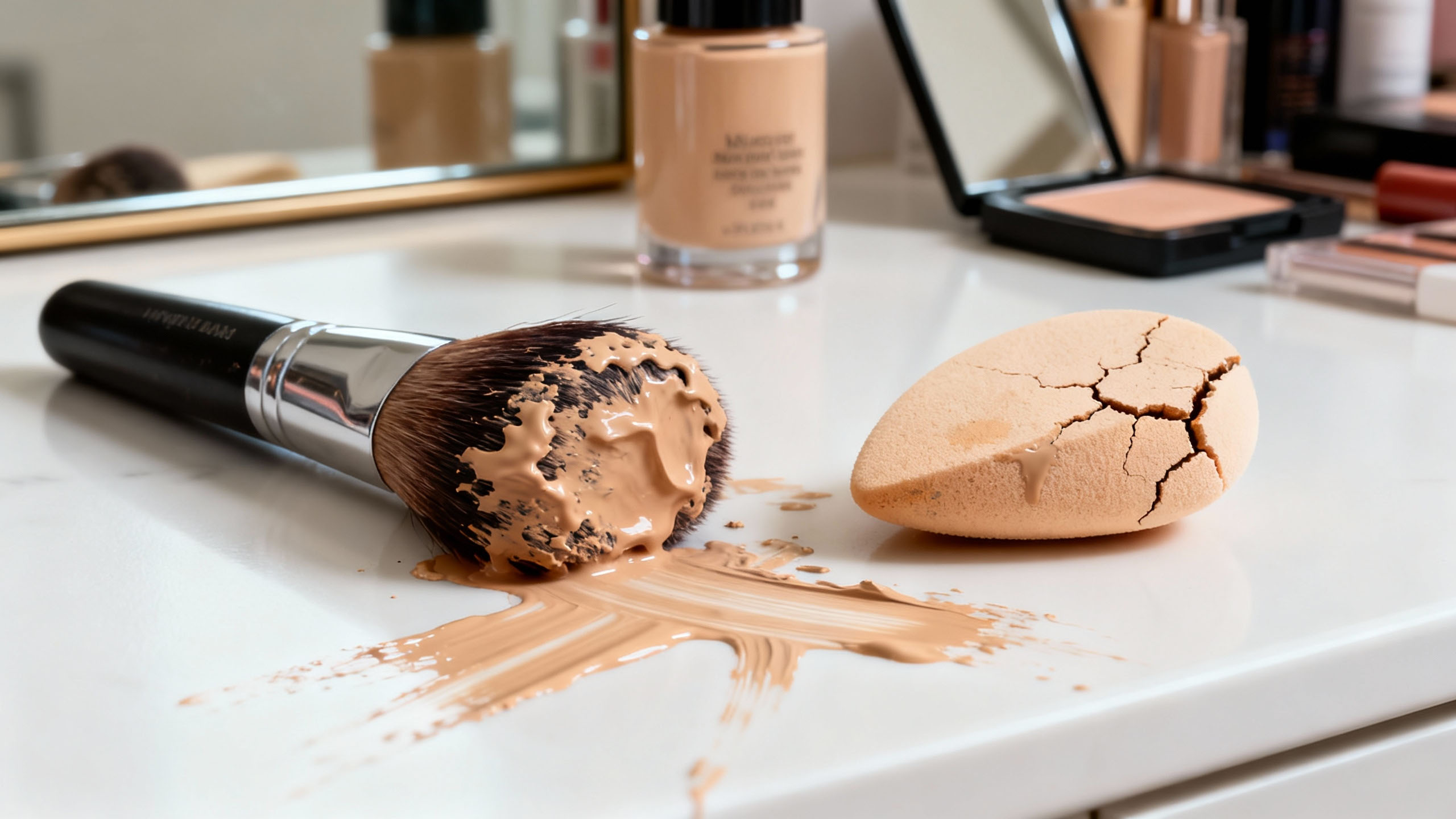 Incorrect foundation tools causing streaks and heaviness